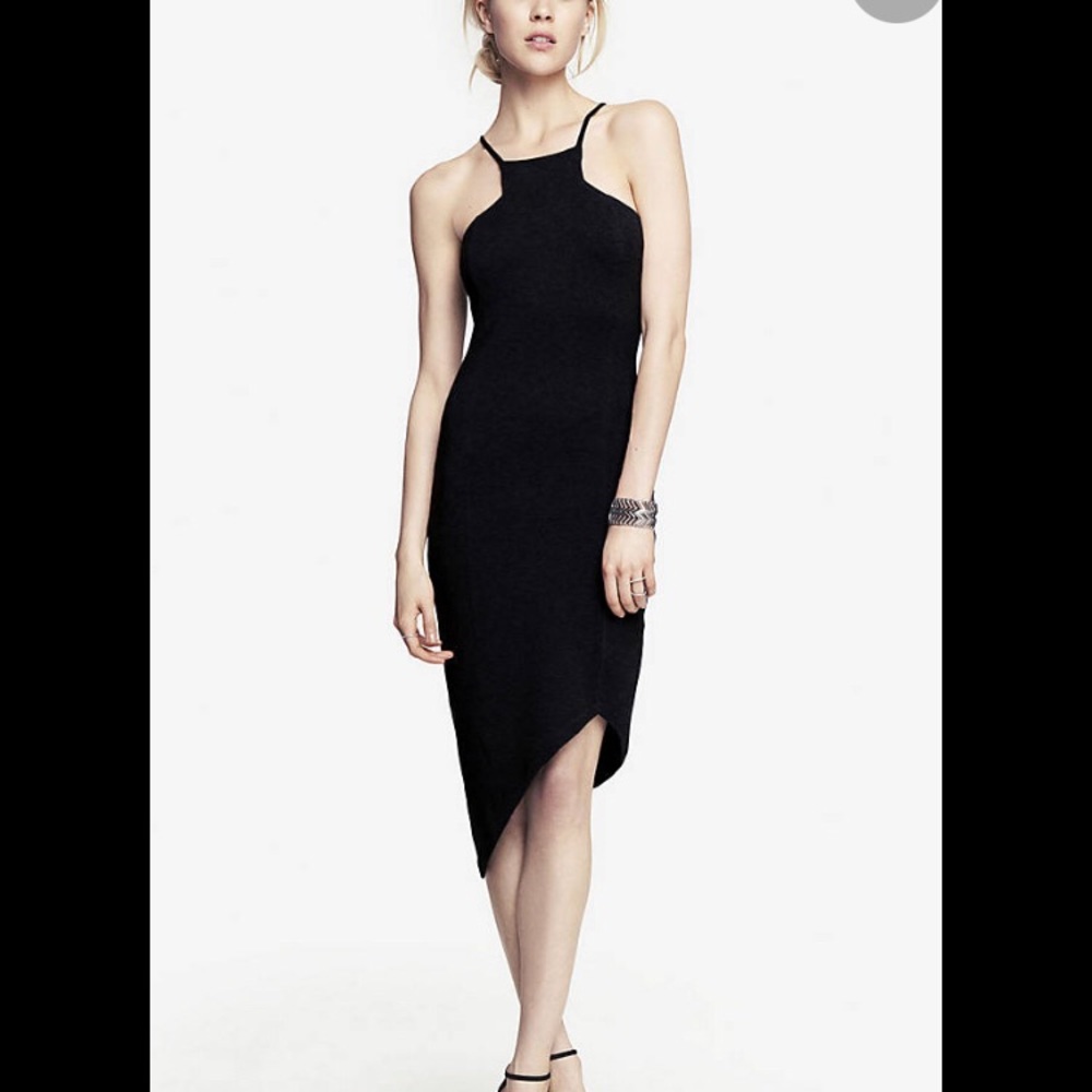 Express midi bodycon dress black size S NWT